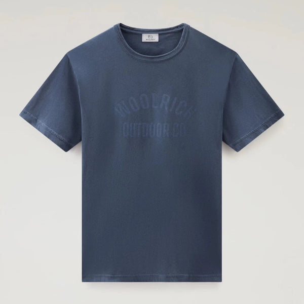 Woolrich T-shirt T-shirt Uomo Light Garment Dyed Celeste - Francavilla Moda